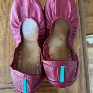 Tieks Burgundy Leather Ballet Flats